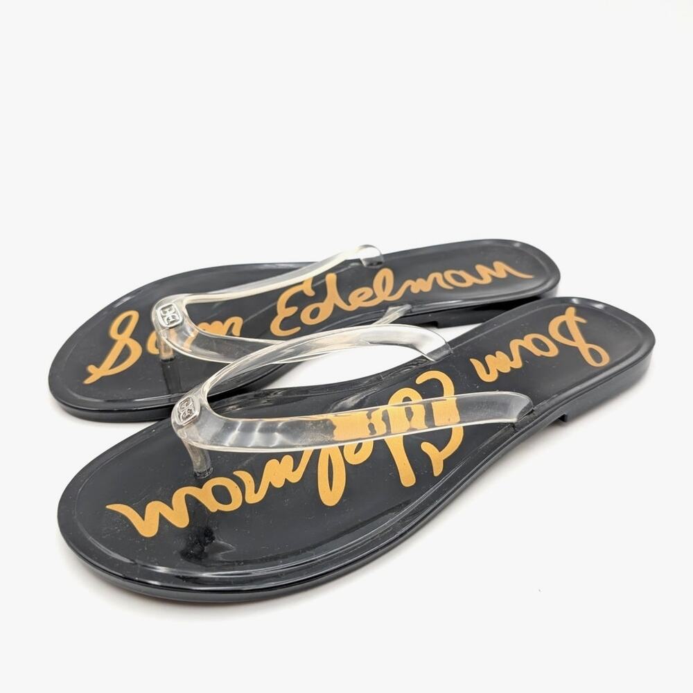 Sam Edelman Dean Flip Flop Thong Sandal Women's Clear Grey Size US7M EU37